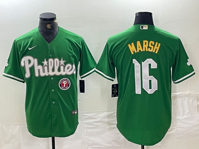 Men Philadelphia Phillies 16 Marsh Green Fashion Edition Nike 2024 MLB Jersey style 2